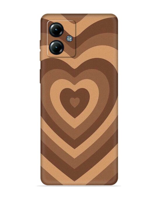 Brown Heart Embossed Soft Silicone Case for Motorola Moto G14 Zapvi