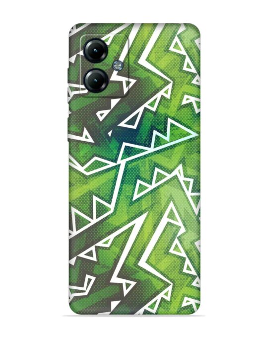 Green Graffiti Seamless Embossed Soft Silicone Case for Motorola Moto G14 Zapvi