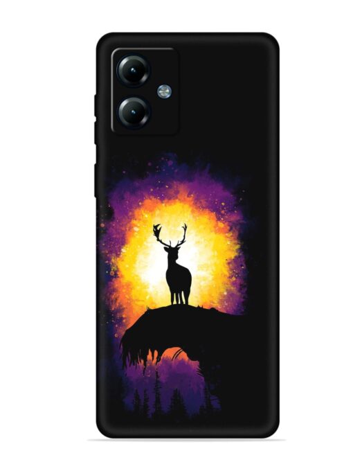 Elk Animal Art Embossed Soft Silicone Case for Motorola Moto G14 Zapvi