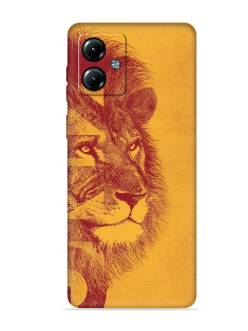 Gold Lion Crown Art Embossed Soft Silicone Case for Motorola Moto G14 Zapvi