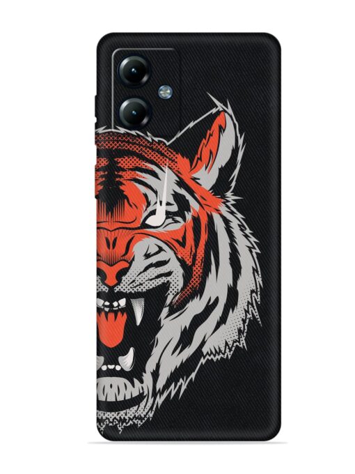 Tiger Aggression Embossed Soft Silicone Case for Motorola Moto G14 Zapvi