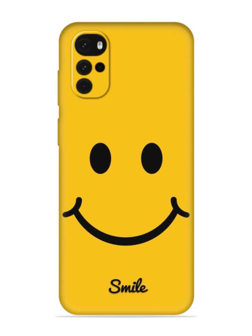 Yellow Smiley Embossed Soft Silicone Case for Motorola Moto G22 Zapvi