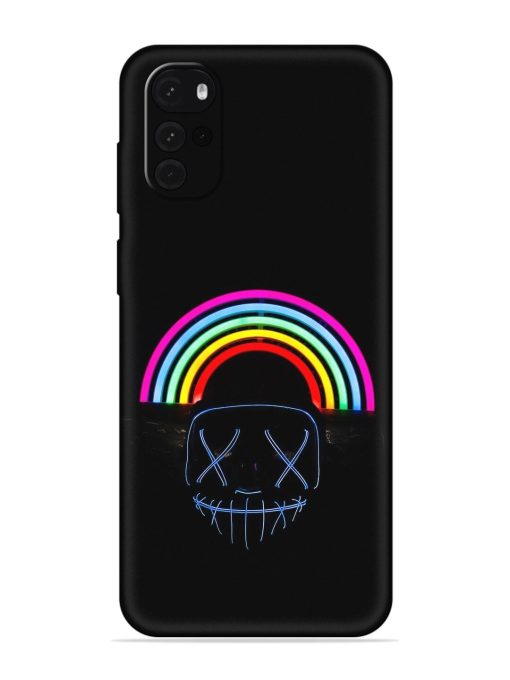 Mask Rainbow Embossed Soft Silicone Case for Motorola Moto G22