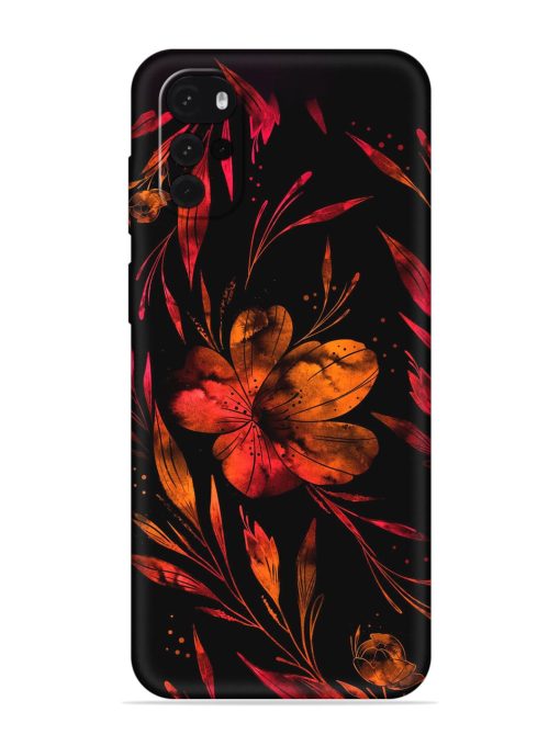 Red Flower Painting Embossed Soft Silicone Case for Motorola Moto G22