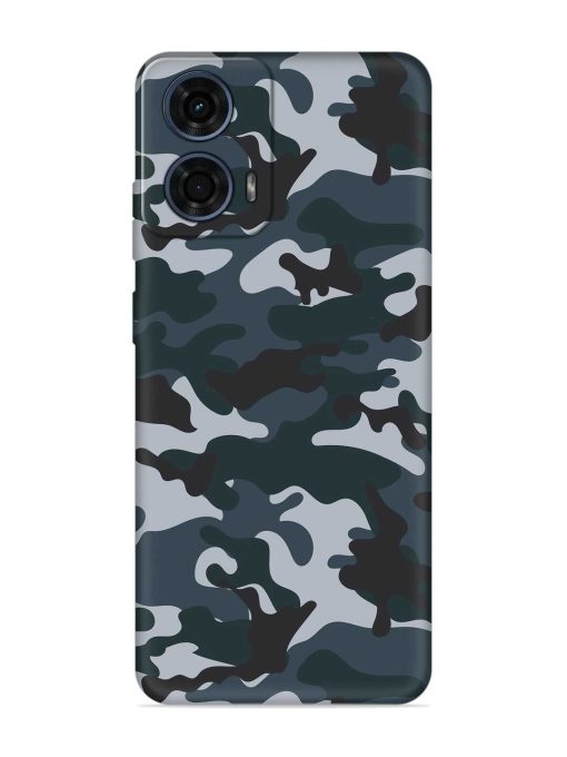 Dark Blue Army Military Art Embossed Soft Silicone Case for Motorola Moto G24 Power Zapvi