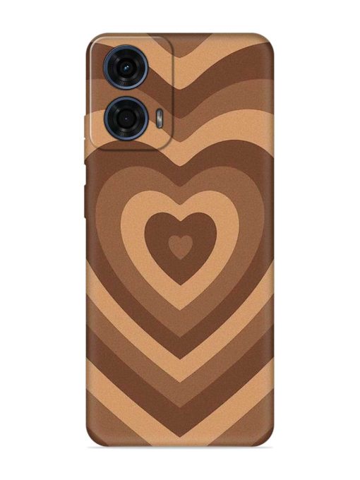 Brown Heart Embossed Soft Silicone Case for Motorola Moto G24 Power