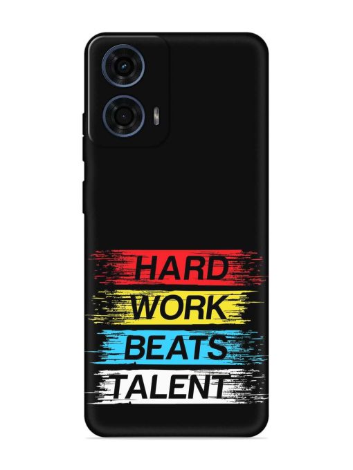 Hard Work Beats Embossed Soft Silicone Case for Motorola Moto G24 Power