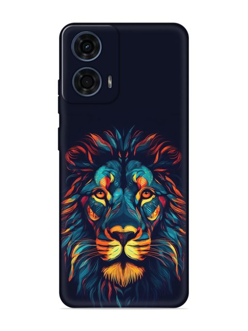 Colorful Lion Embossed Soft Silicone Case for Motorola Moto G24 Power