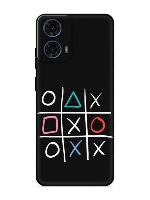 Super Neon Tic-Tac-Toe Embossed Soft Silicone Case for Motorola Moto G24 Power