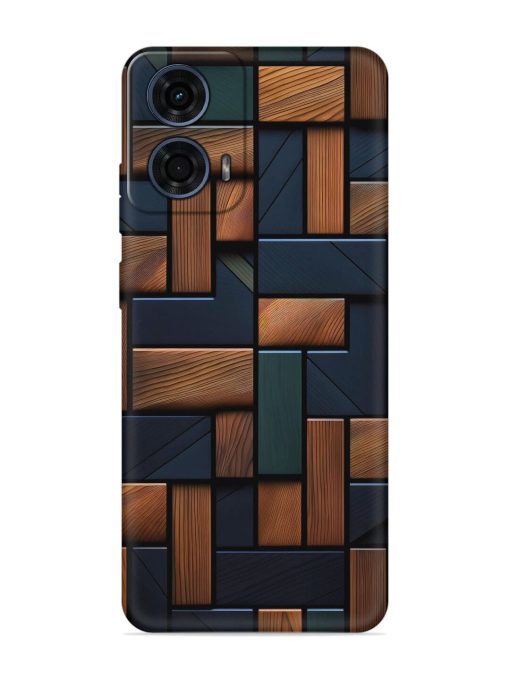 Wooden Background Cubes Embossed Soft Silicone Case for Motorola Moto G24 Power