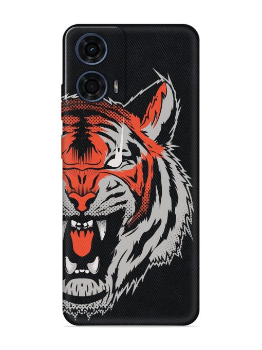 Tiger Aggression Embossed Soft Silicone Case for Motorola Moto G24 Power