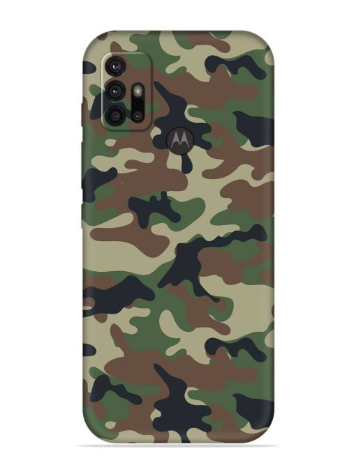 Army Military Camouflage Dark Green Embossed Soft Silicone Case for Motorola Moto G30 Zapvi