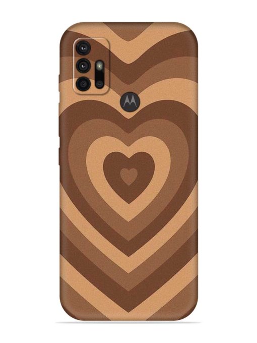 Brown Heart Embossed Soft Silicone Case for Motorola Moto G30