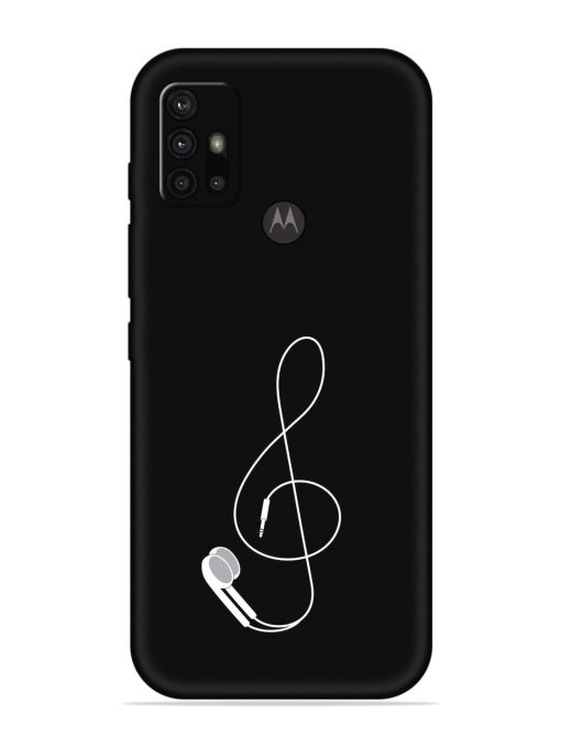 Music Earphone Vector Embossed Soft Silicone Case for Motorola Moto G30