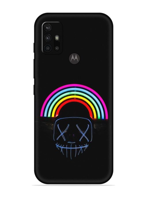 Mask Rainbow Embossed Soft Silicone Case for Motorola Moto G30 Zapvi