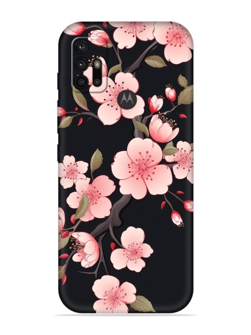 Cherry Blossom Embossed Soft Silicone Case for Motorola Moto G30