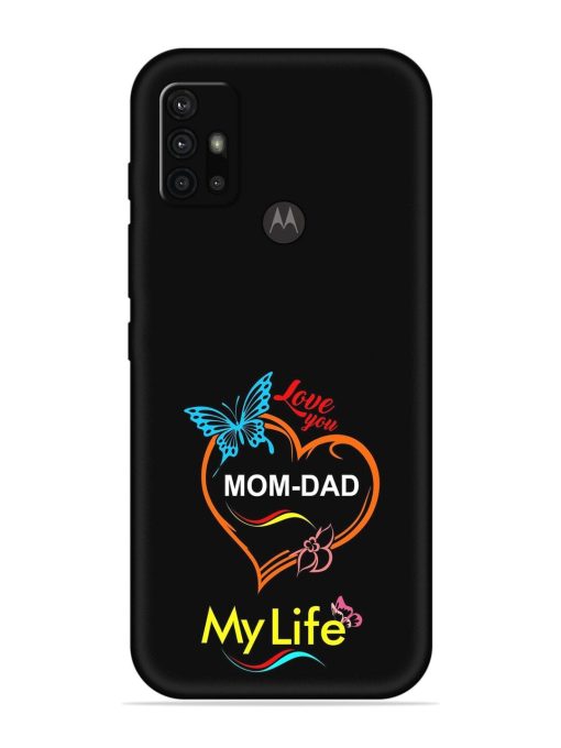 Love You Mom Dad Embossed Soft Silicone Case for Motorola Moto G30