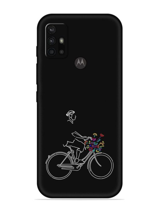 Minimalist Cycle Art Embossed Soft Silicone Case for Motorola Moto G30