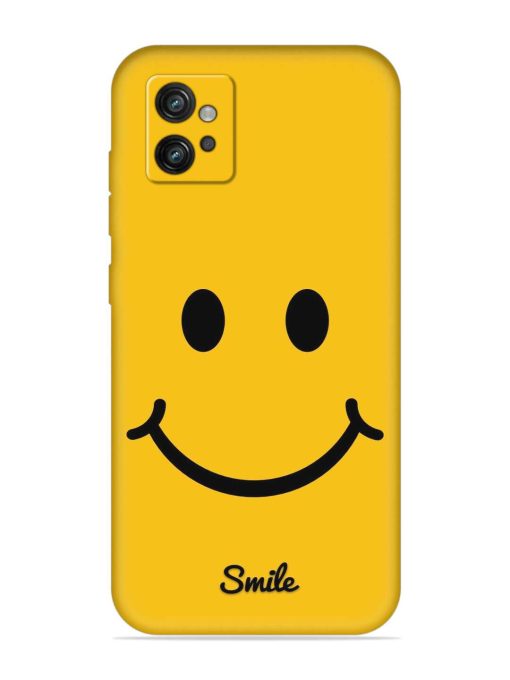 Yellow Smiley Embossed Soft Silicone Case for Motorola Moto G32 Zapvi