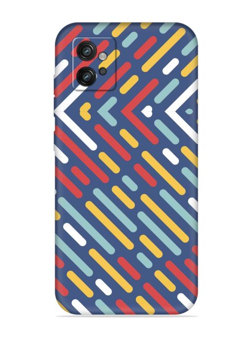 Colored Lines Embossed Soft Silicone Case for Motorola Moto G32