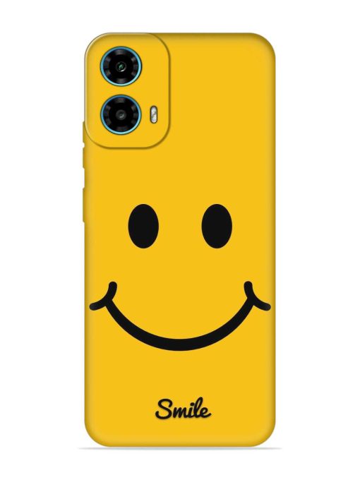 Yellow Smiley Embossed Soft Silicone Case for Motorola Moto G34 (5G)