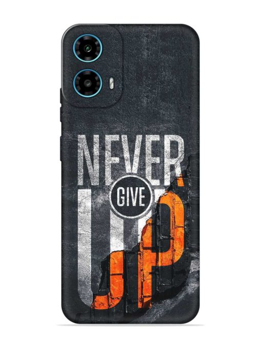 Never Give Up Embossed Soft Silicone Case for Motorola Moto G34 (5G)