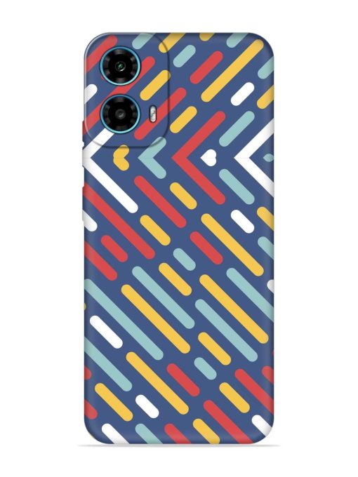 Colored Lines Embossed Soft Silicone Case for Motorola Moto G34 (5G)