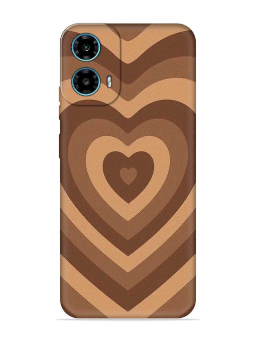 Brown Heart Embossed Soft Silicone Case for Motorola Moto G34 (5G)