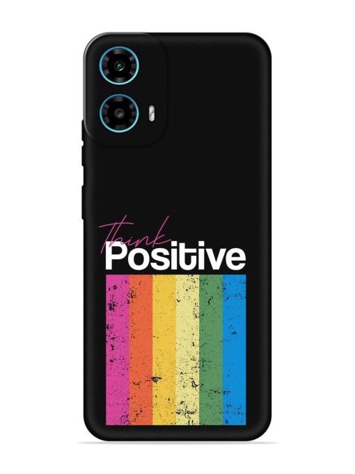 Think Positive Typography Embossed Soft Silicone Case for Motorola Moto G34 (5G)