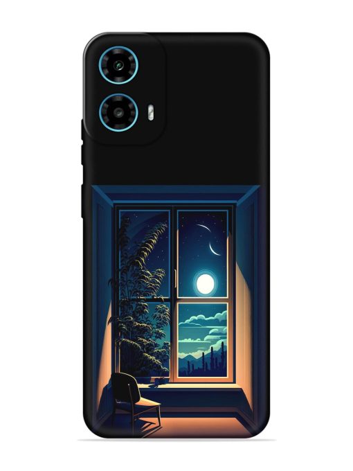 Night View At Window Embossed Soft Silicone Case for Motorola Moto G34 (5G)