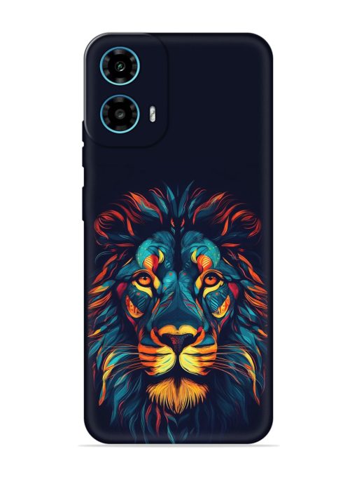 Colorful Lion Embossed Soft Silicone Case for Motorola Moto G34 (5G)