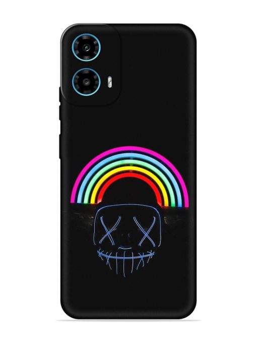 Mask Rainbow Embossed Soft Silicone Case for Motorola Moto G34 (5G)