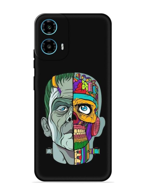 Men Vs Skull Embossed Soft Silicone Case for Motorola Moto G34 (5G)