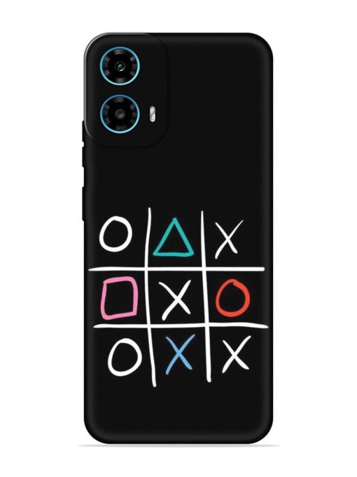 Super Neon Tic-Tac-Toe Embossed Soft Silicone Case for Motorola Moto G34 (5G)