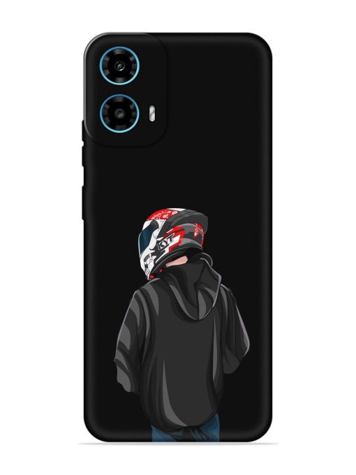 Motorcycle Rider Embossed Soft Silicone Case for Motorola Moto G34 (5G)