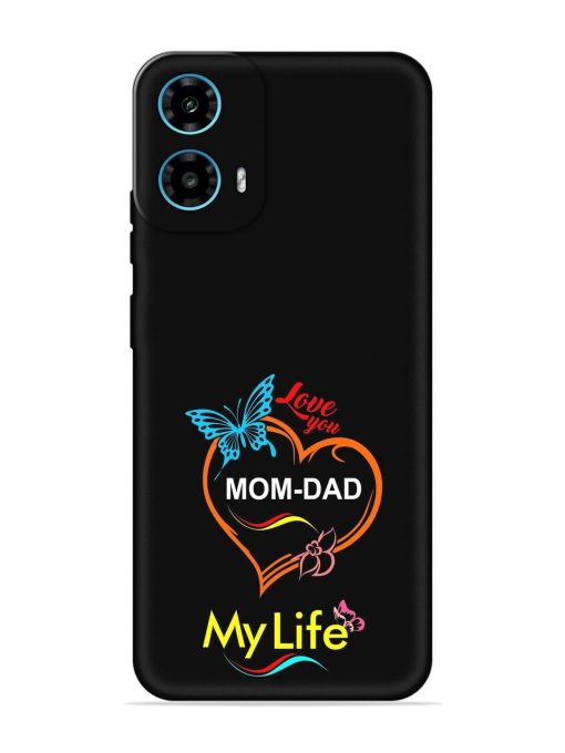 Love You Mom Dad Embossed Soft Silicone Case for Motorola Moto G34 (5G) Zapvi