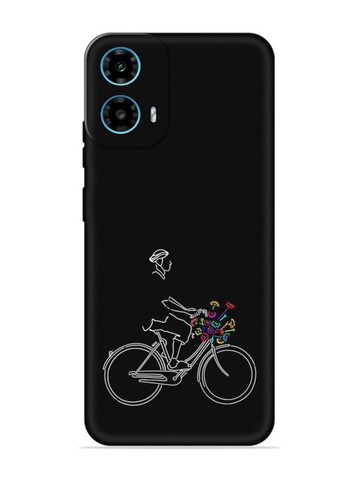 Minimalist Cycle Art Embossed Soft Silicone Case for Motorola Moto G34 (5G)