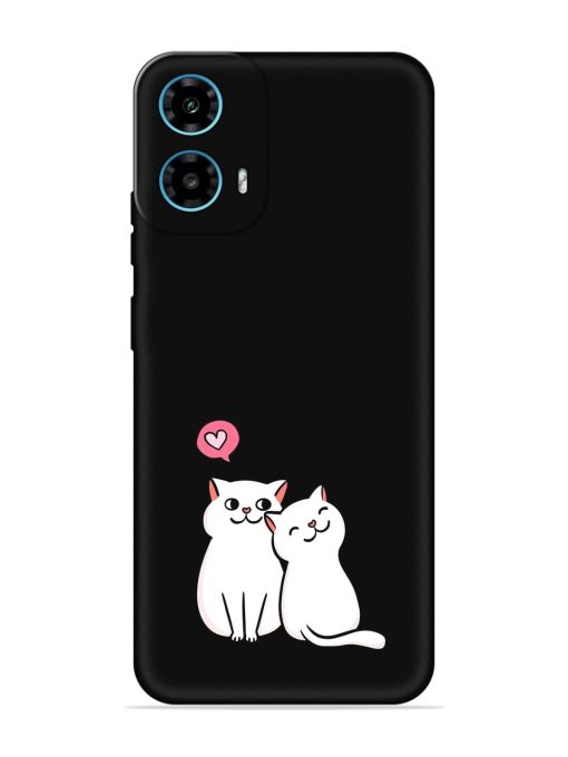 Cute Loving Cats Embossed Soft Silicone Case for Motorola Moto G34 (5G)