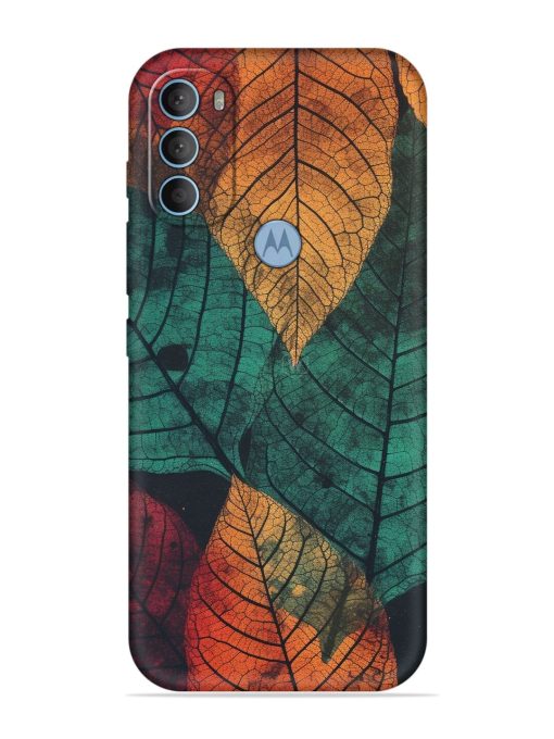 Leaves Artwork Embossed Soft Silicone Case for Motorola Moto G40 Fusion