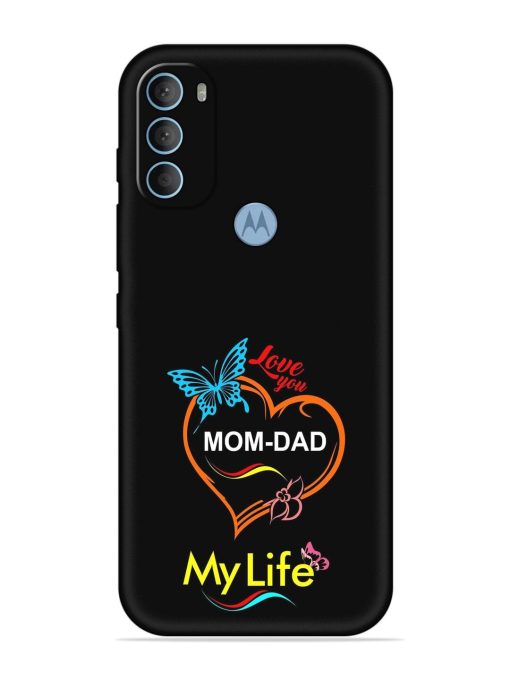 Love You Mom Dad Embossed Soft Silicone Case for Motorola Moto G40 Fusion