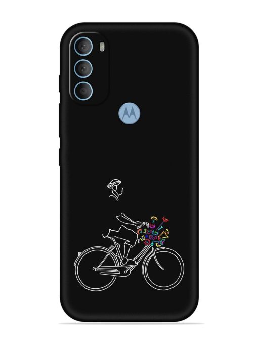 Minimalist Cycle Art Embossed Soft Silicone Case for Motorola Moto G40 Fusion Zapvi