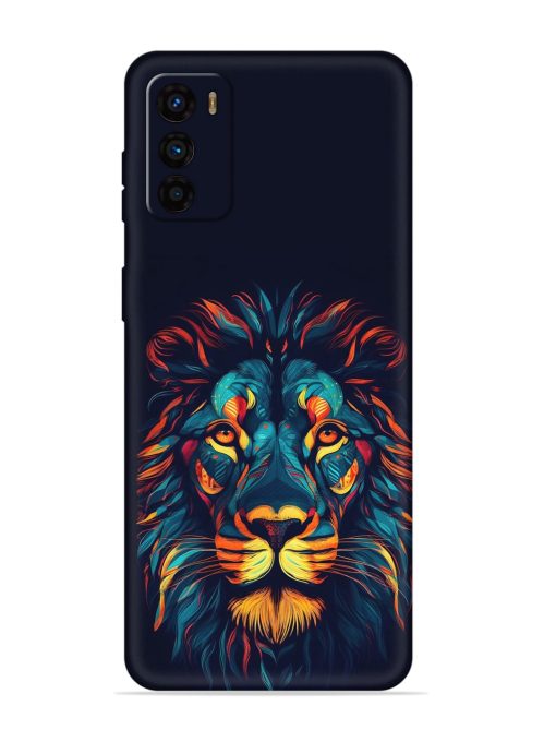 Colorful Lion Embossed Soft Silicone Case for Motorola Moto G42