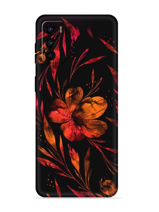 Red Flower Painting Embossed Soft Silicone Case for Motorola Moto G42 Zapvi