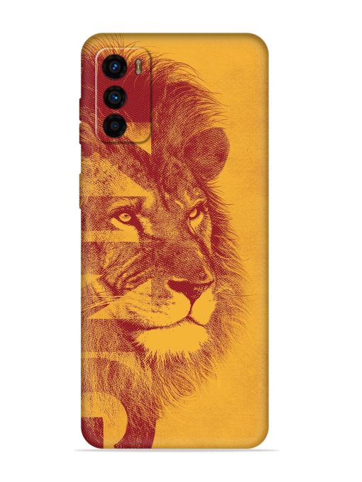 Gold Lion Crown Art Embossed Soft Silicone Case for Motorola Moto G42 Zapvi