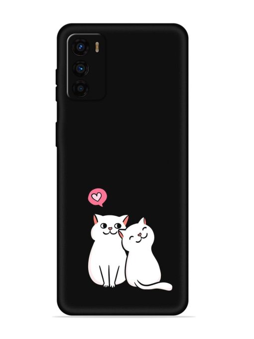 Cute Loving Cats Embossed Soft Silicone Case for Motorola Moto G42