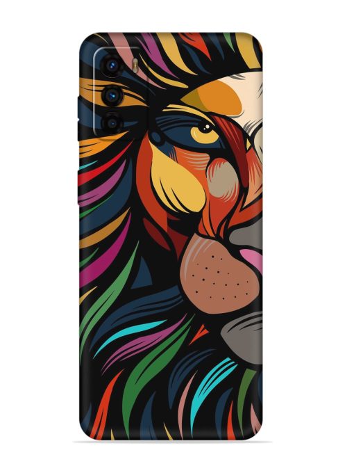 Trippy Lion Art Embossed Soft Silicone Case for Motorola Moto G42