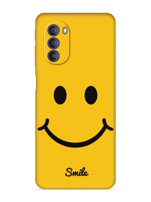 Yellow Smiley Embossed Soft Silicone Case for Motorola Moto G51 (5G) Zapvi