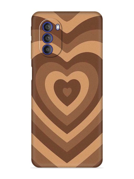 Brown Heart Embossed Soft Silicone Case for Motorola Moto G51 (5G) Zapvi