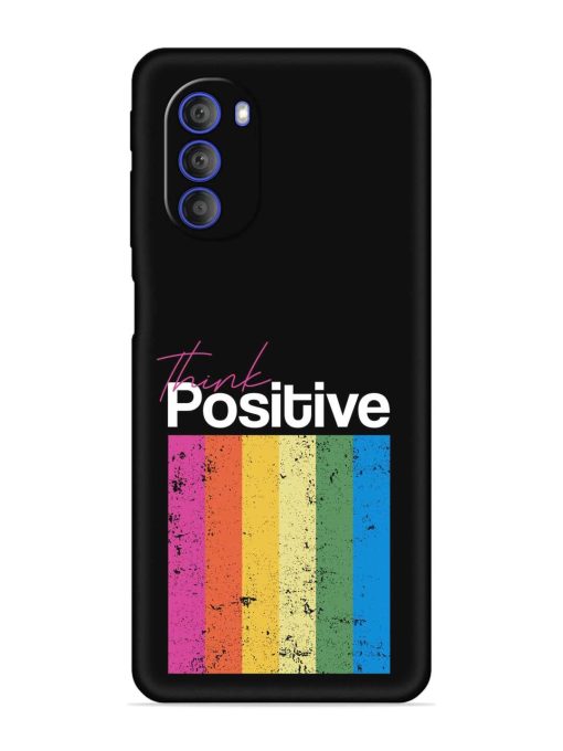 Think Positive Typography Embossed Soft Silicone Case for Motorola Moto G51 (5G)