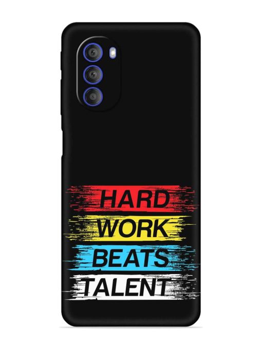 Hard Work Beats Embossed Soft Silicone Case for Motorola Moto G51 (5G)